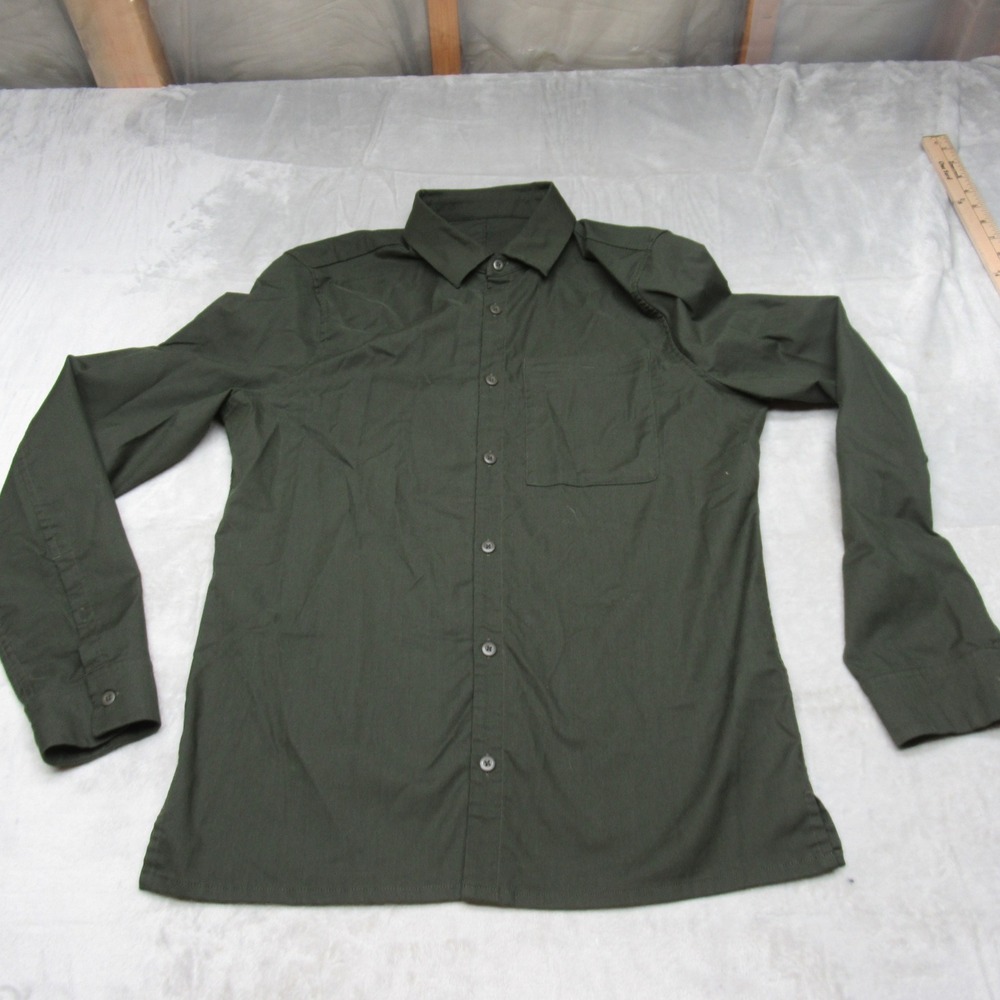Lululemon Shirt Mens Medium? Green Long Sleeve Button Down Casual Pocket Classic